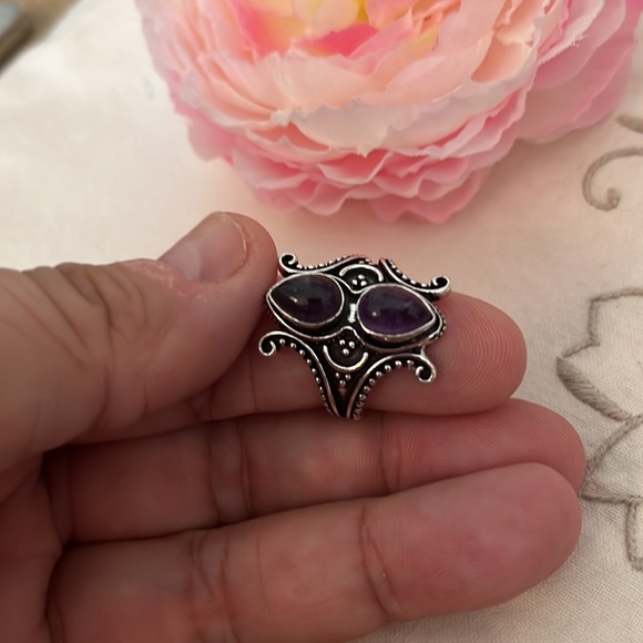 Amethyst adjustable ring - Picture 2 of 6